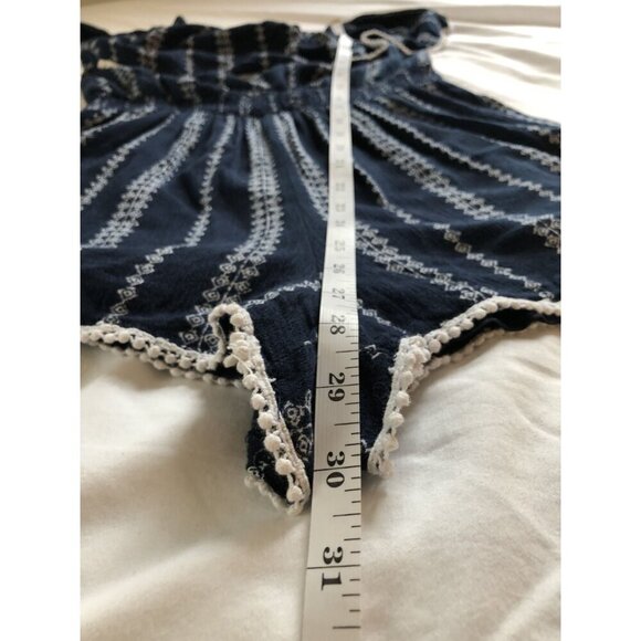 Lulu's Women's Off Shoulder Romper S Navy White Party Festival Summer Ruffle - Picture 8 of 8